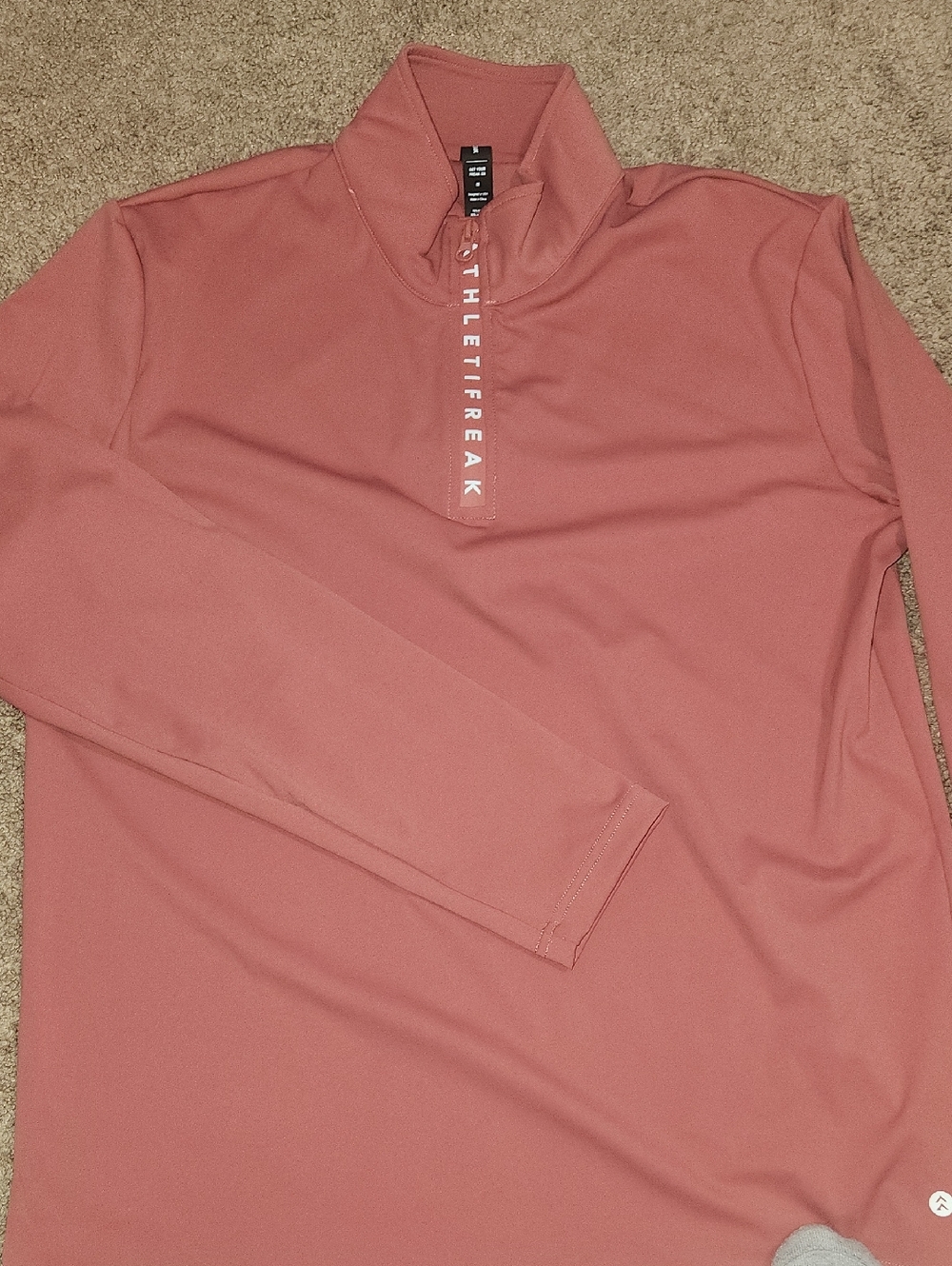 Athletifreak Mauve Quarter-Zip Pullover